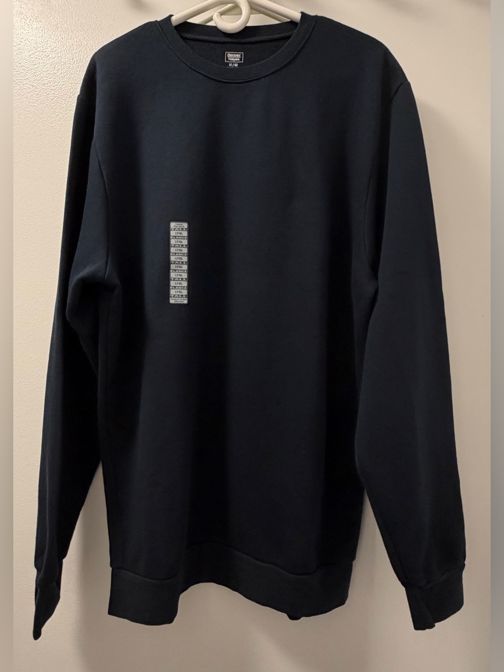 NWT Denver Hayes Navy Blue Classic Fit Crewneck Sweatshirt Made in Canada LT